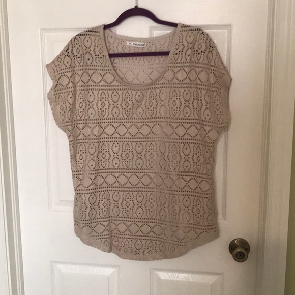 Gold Shimmer Lace Top - Picture 1 of 4